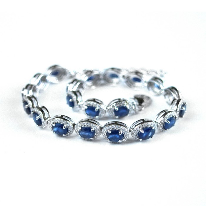 Armband Saphire Edelsteine 925 Silber