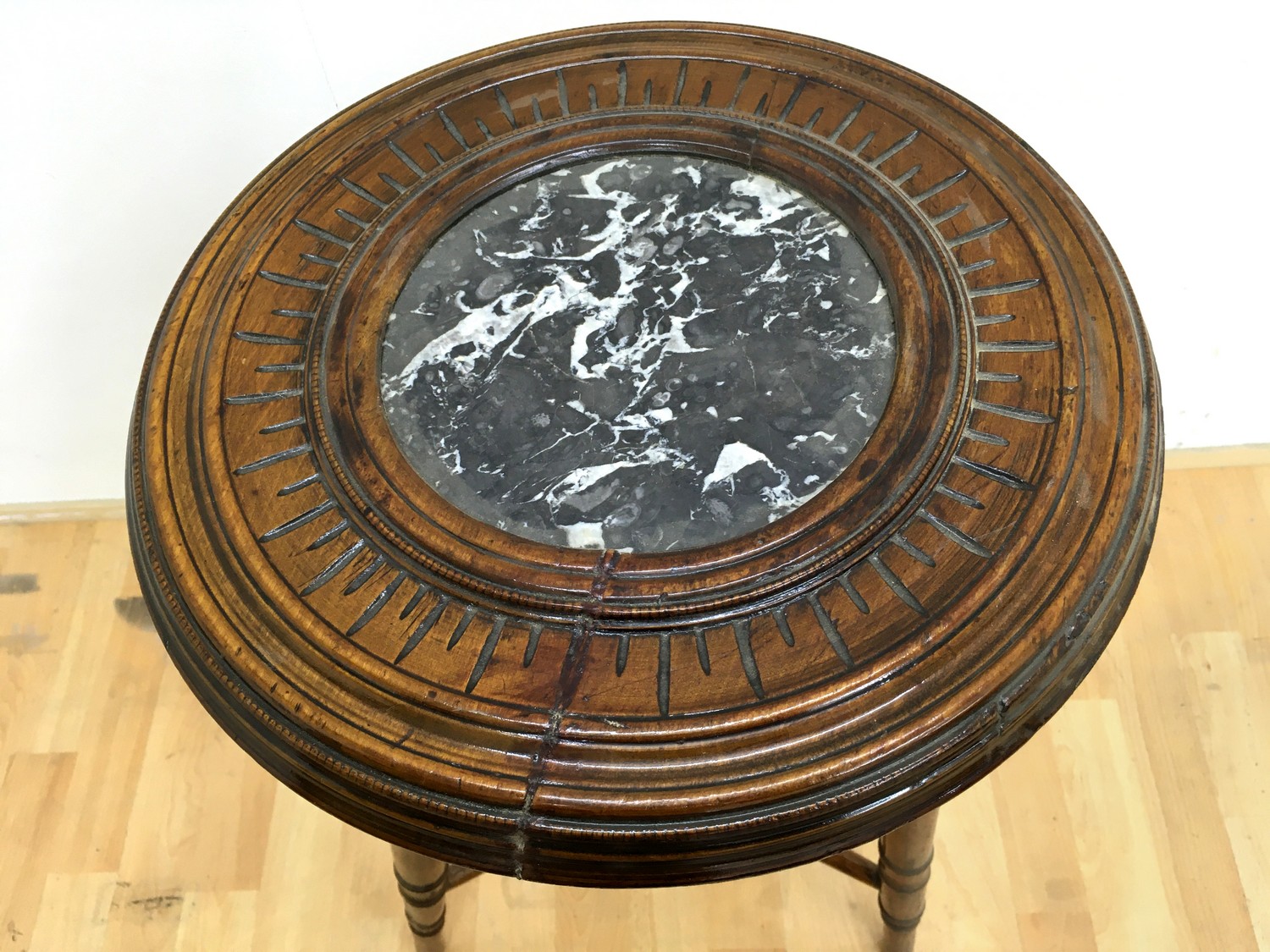 Historismus Blumentisch Marmorplatte
