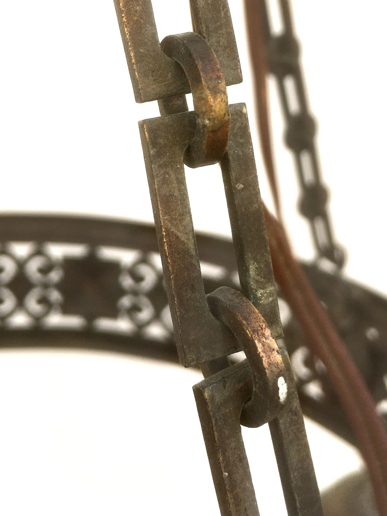 Kronleuchter Vintage Luster Messing antik Leuchter mit Laternen Industrialdesign Antiquität