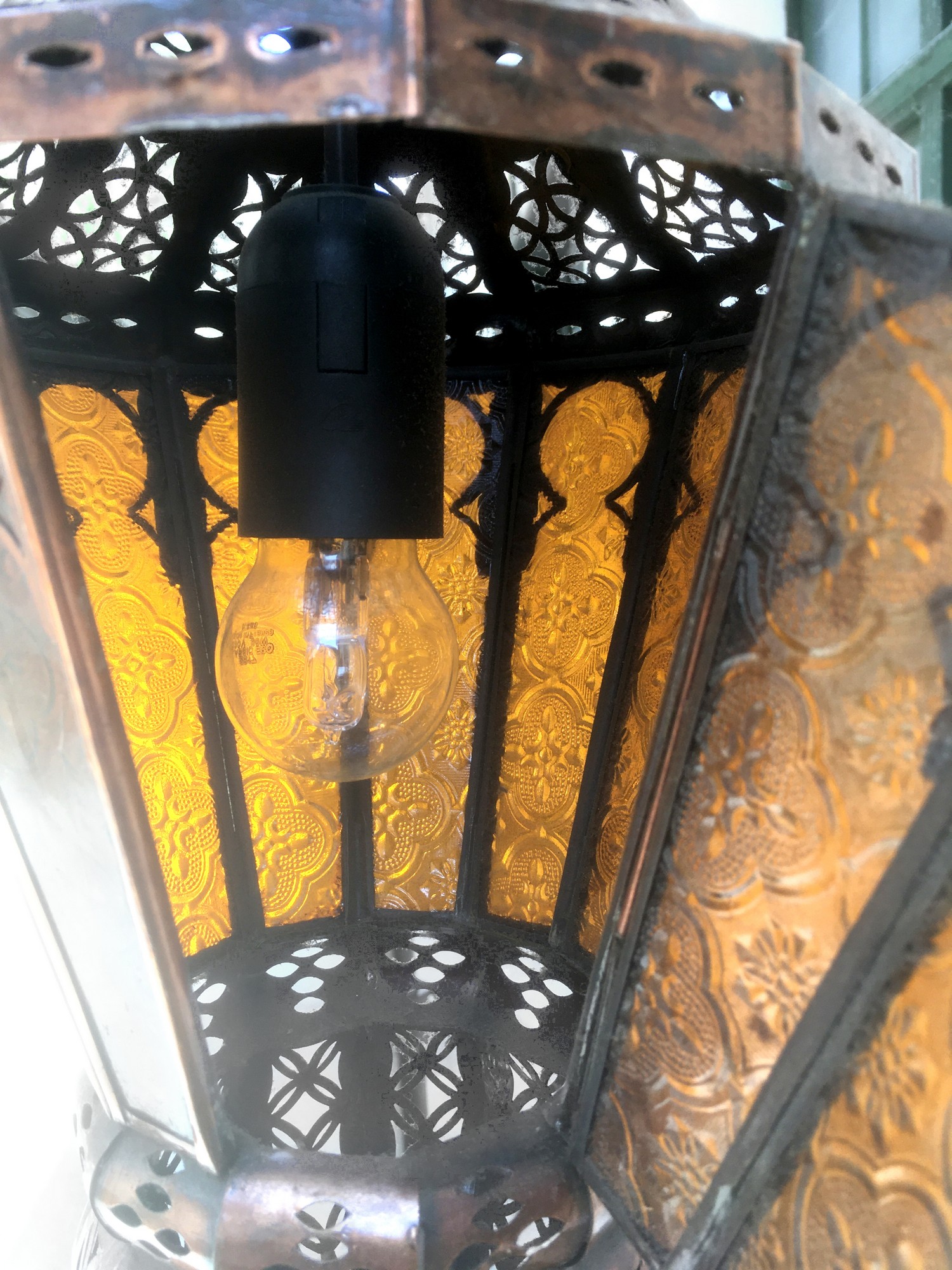 Leuchter Luster Orient Gläser Kupfer Laterne Tiffany Marokko