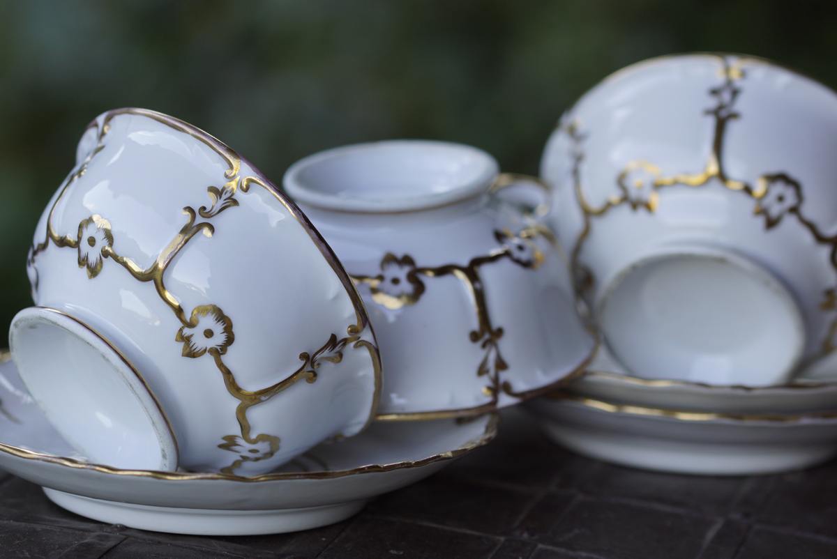 Shabby Chic Porzellan Vintage Barock Gold Meissenstil