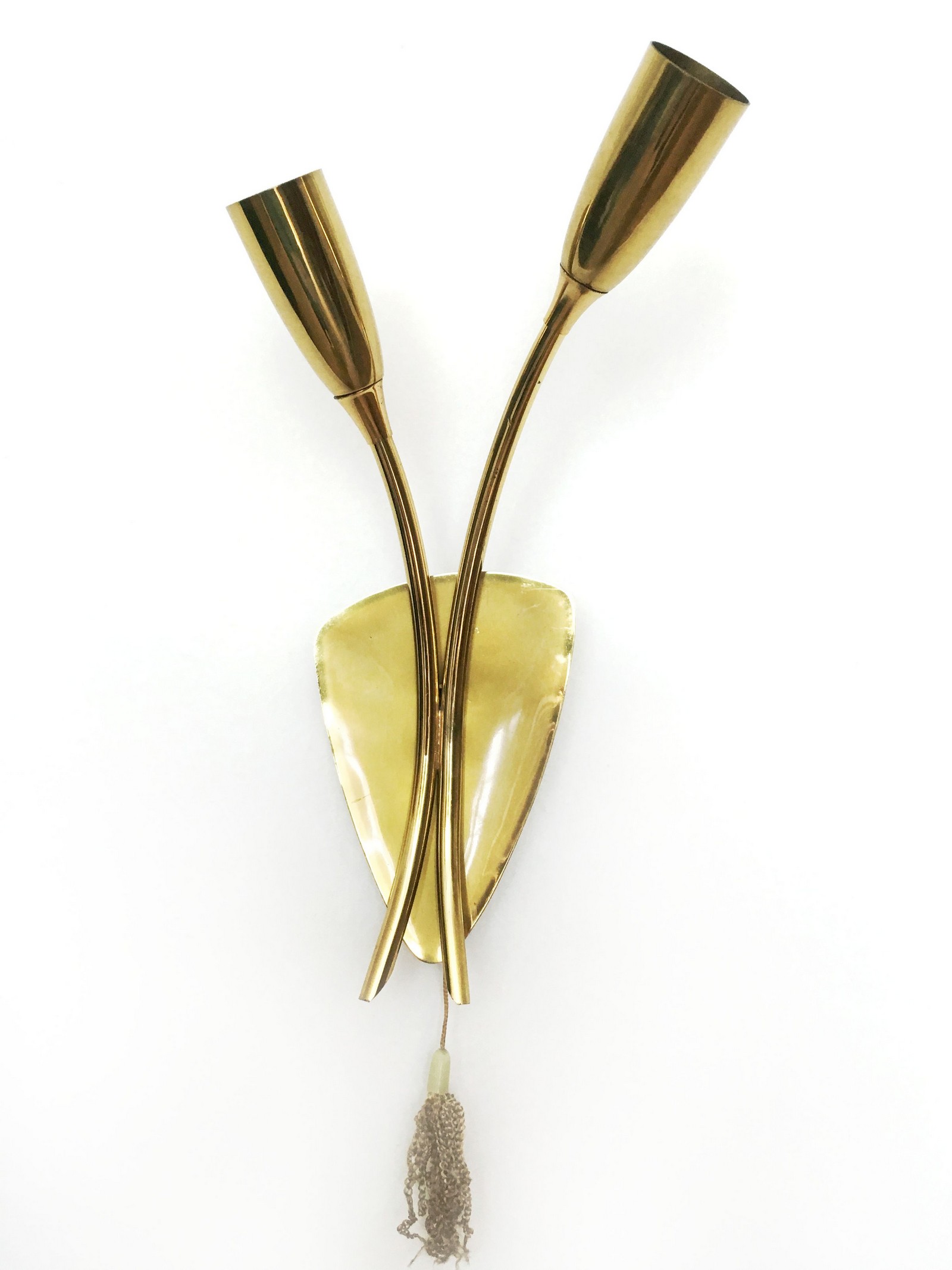 Wandlampen Midcentury Tüten Nierenform Messing gold Vintage Design