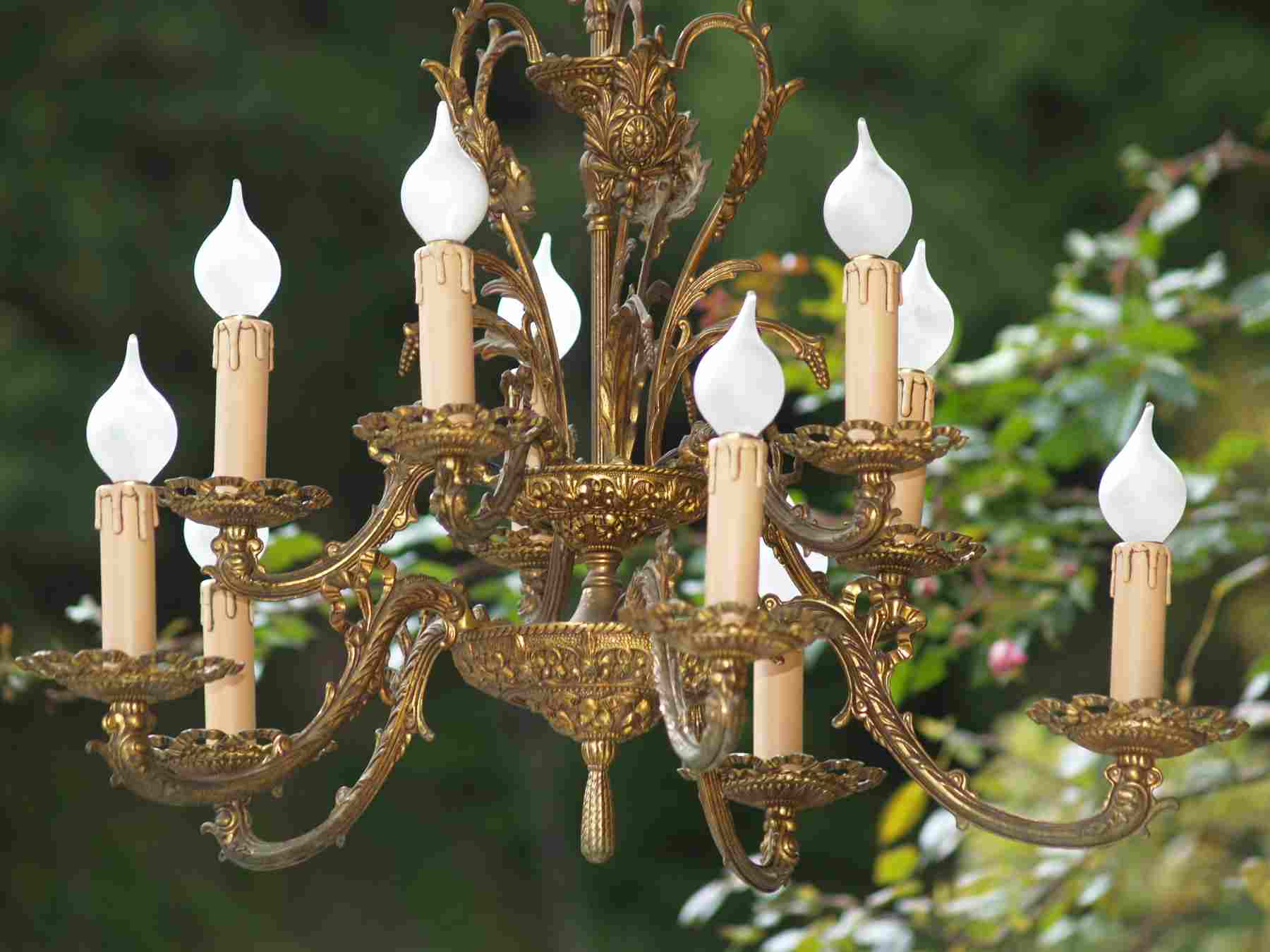 antiker Kronleuchter Bronze Historismus