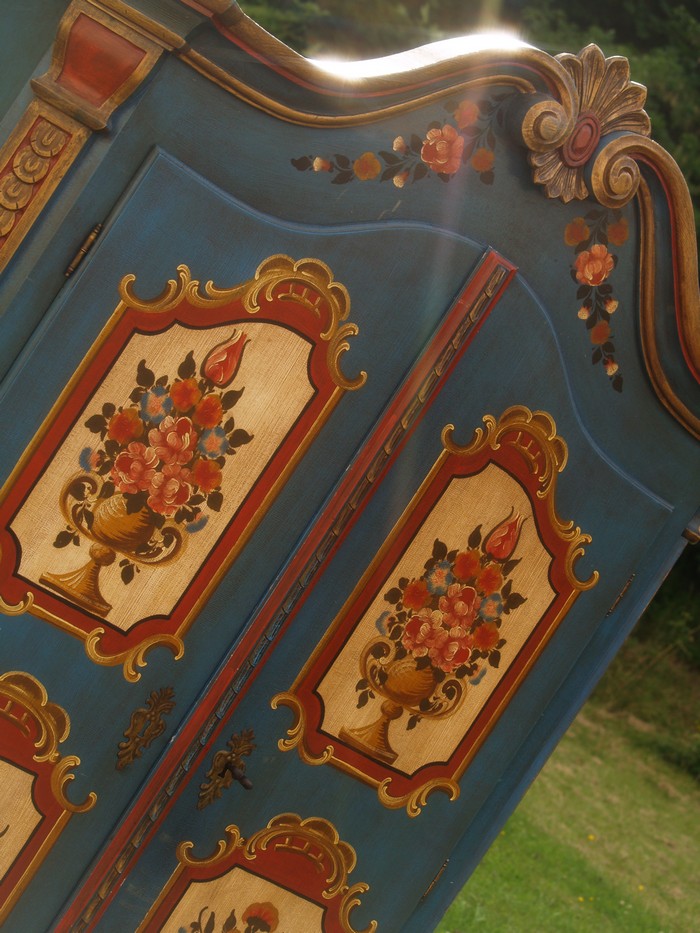 Bauernschrank antik Barock handbemalt