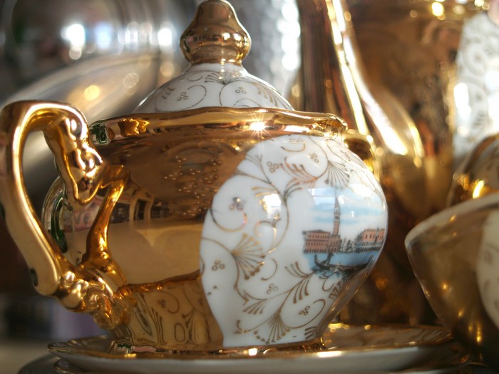 Bavaria Mocca-Set Porzellan vergoldet