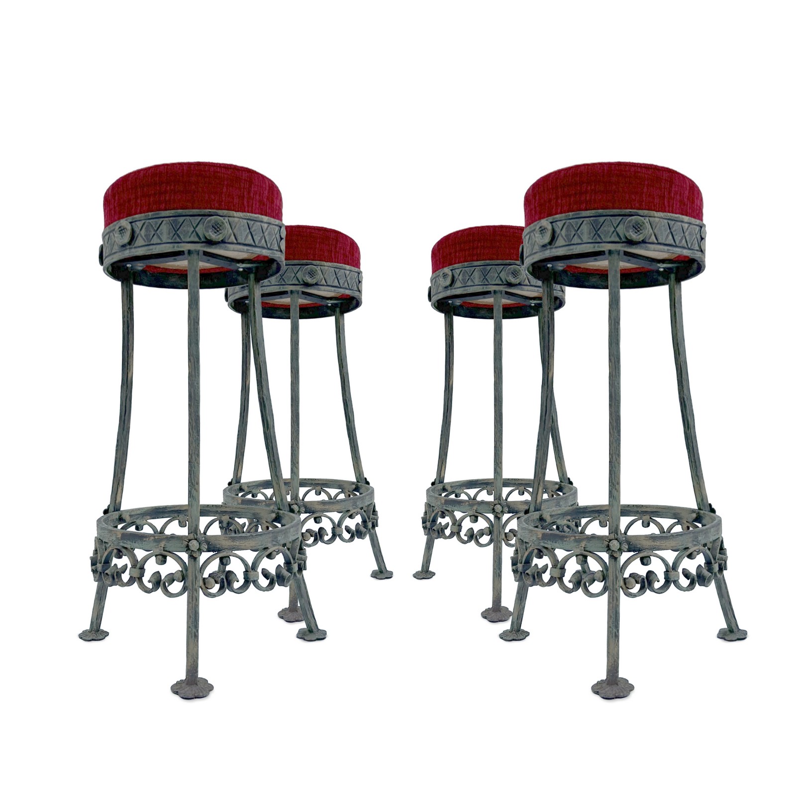 Schwere Barhocker Schmiedeeisen elegantes Design 4 Stk. verfügbar Schwere Barhocker Schmiedeeisen elegantes Design