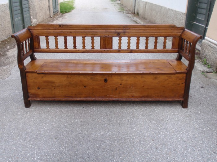 Truhenbank Weichholz antik