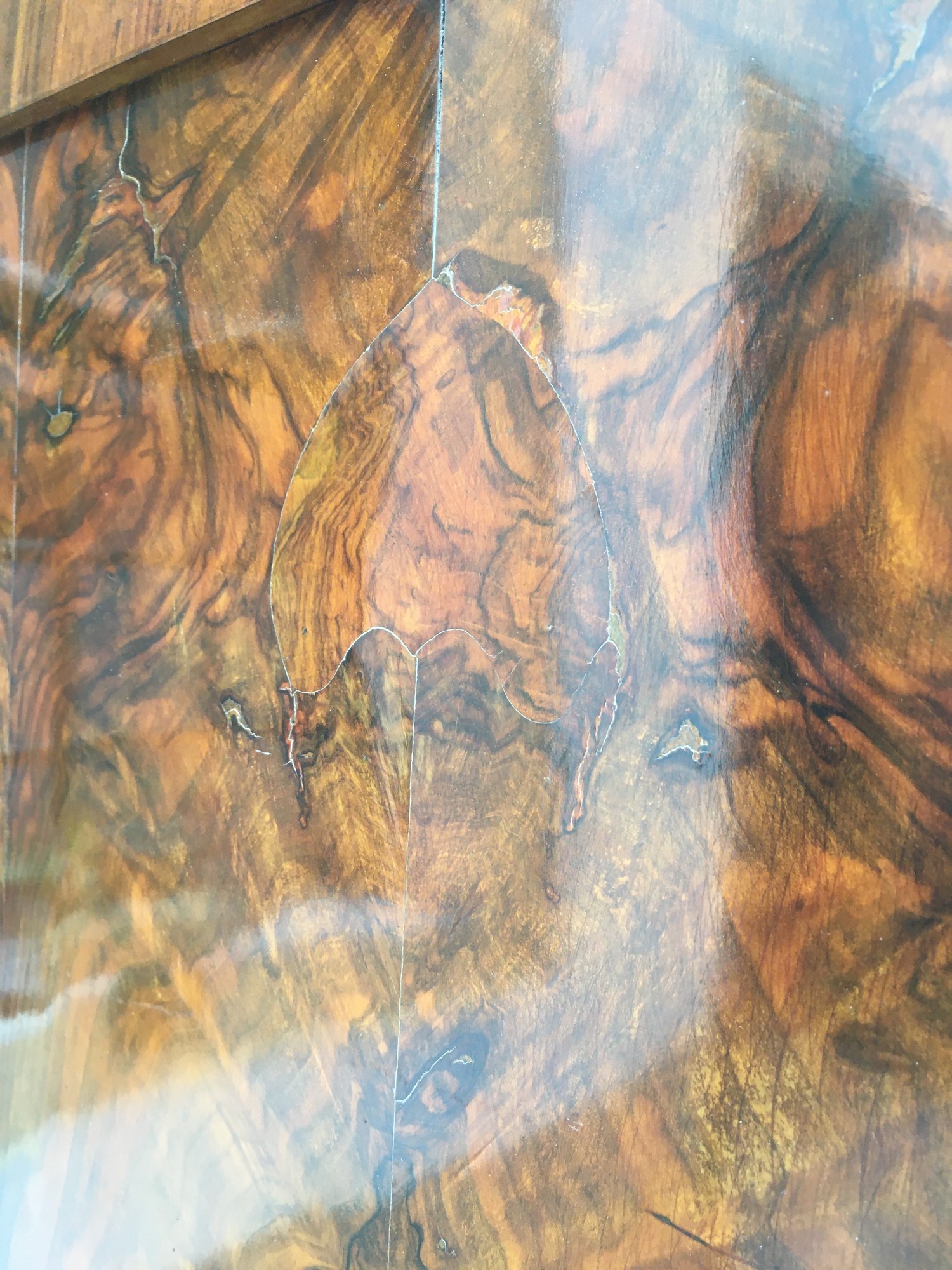 Biedermeier Schrank Keilschrank Hallenschrank zerlegbar Nussholz Original