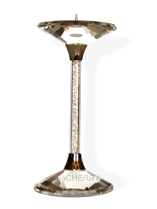 Bleikristall Kerzenhalter Stengel gefüllt mit Kristallen Kerzenständer Bleikristall Kerzenständer gefüllt