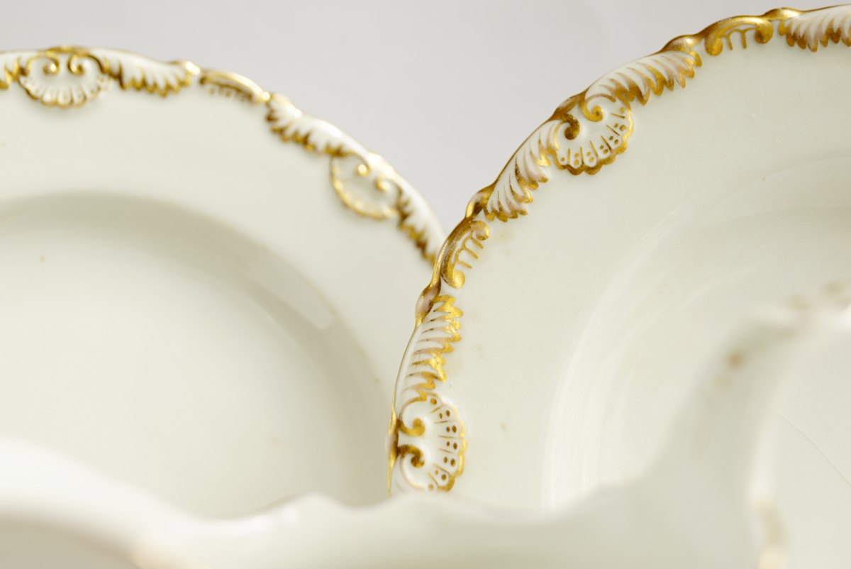 Antikes böhmisches Porzellan Golddekor Carlsbad Nahaufnahme