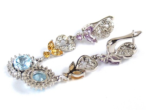 925 Silber Ohrstecker Edelsteine