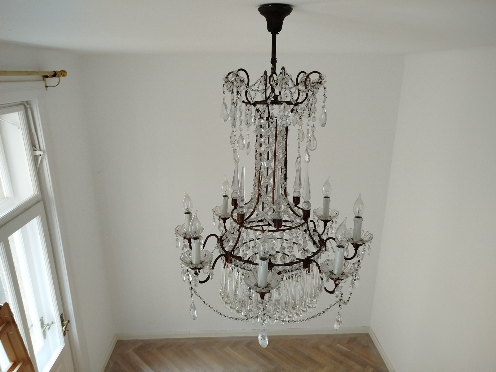 Neoklassizistischer Kronleuchter Kristall Murano Glas Antik Neoklassizistischer Kronleuchter Kristall Murano Glas Antik