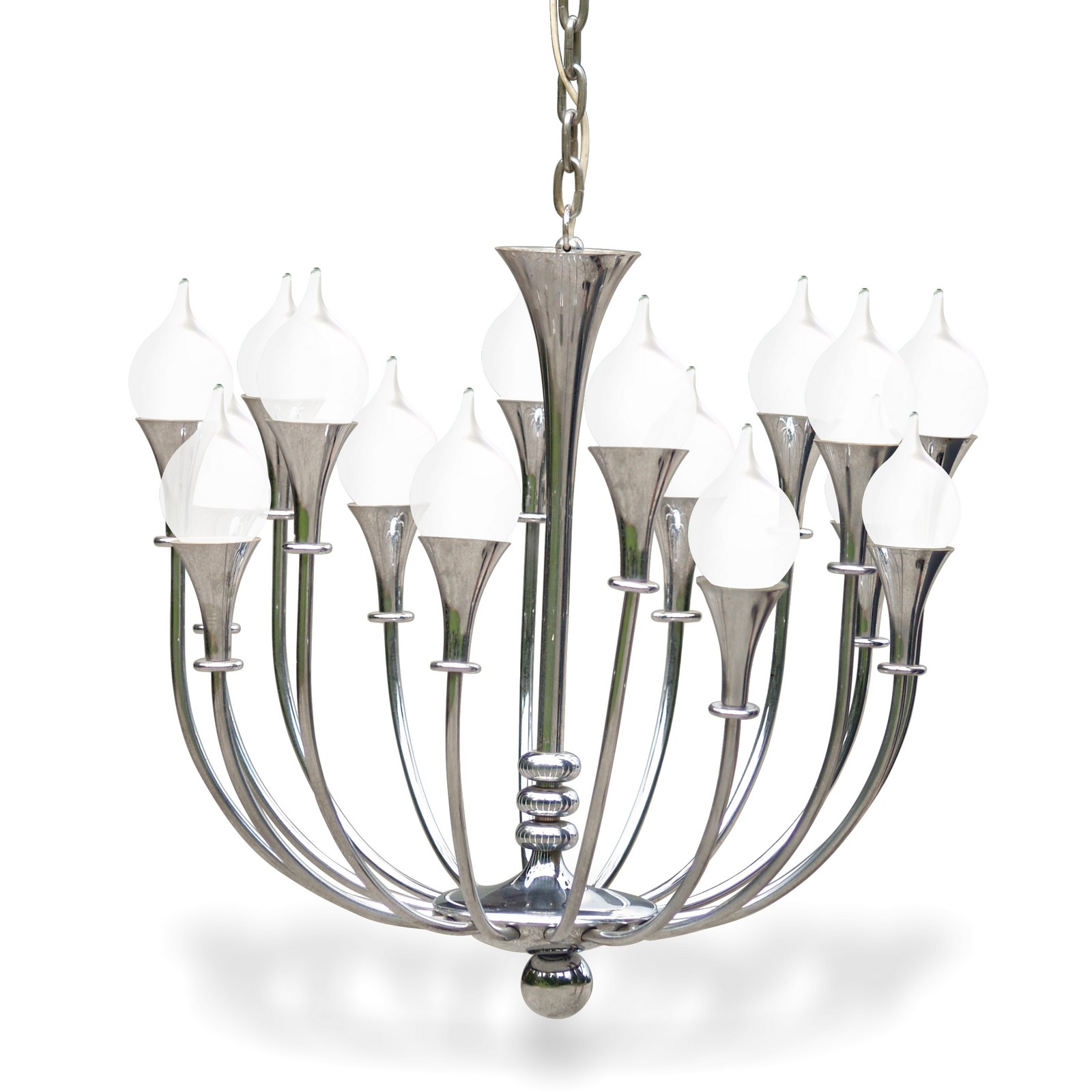 Artdeco Kronleuchter Chrom antik Hängelampe