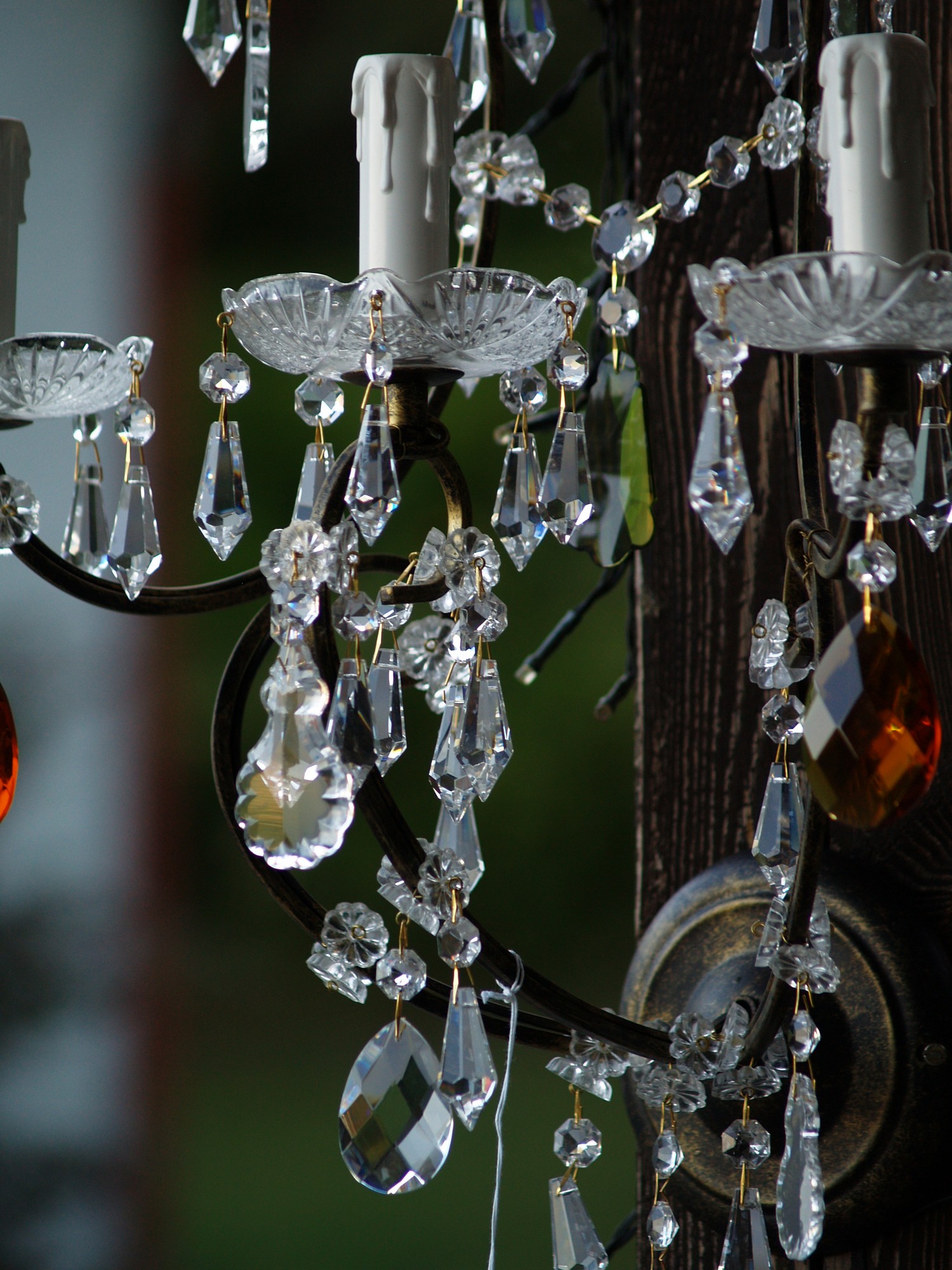 Mystischer Wandleuchter Bleikristall feurige Wandlampe Orion Wien