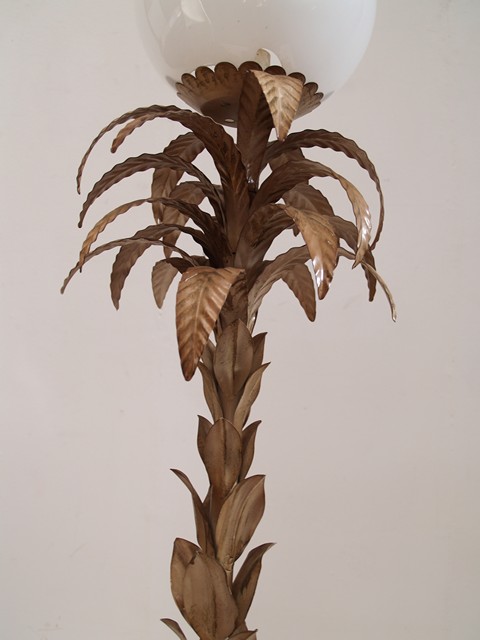 Stehlampe Blätter Glaskugel PALME vintage Leuchter
