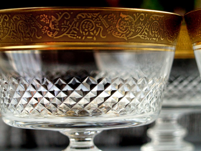 theresienthal concord minton Goldrand Waffelschliff Sektschalen