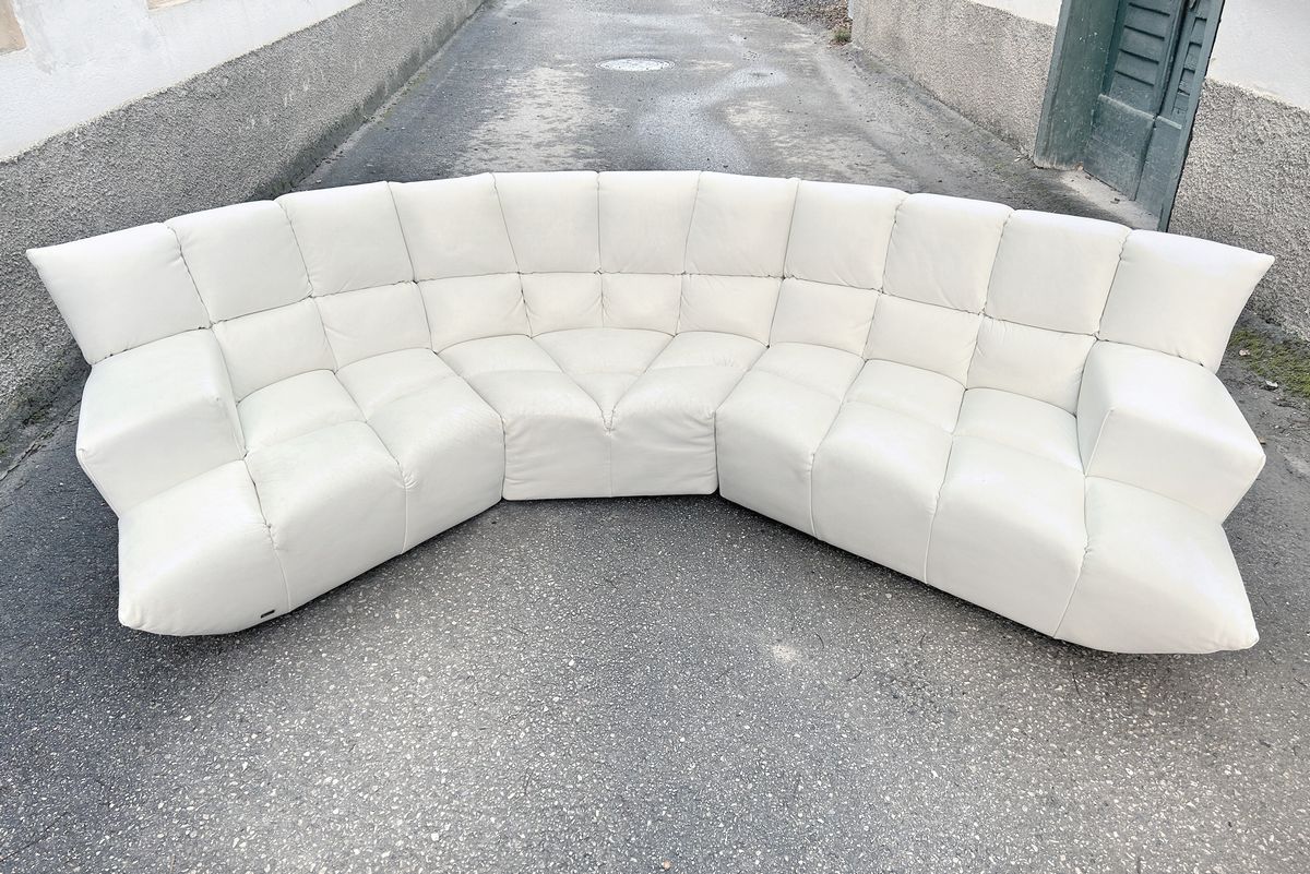 Bretz Cloud 7 Sofa achtsam gebrauchter Zustand Ledersofa Pearlweiß secondhand
