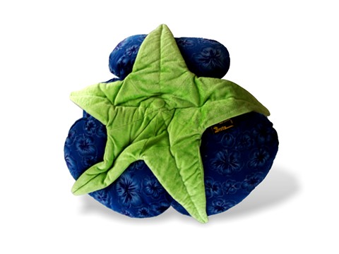 Bretz Kissen blau Rose Hibiskus