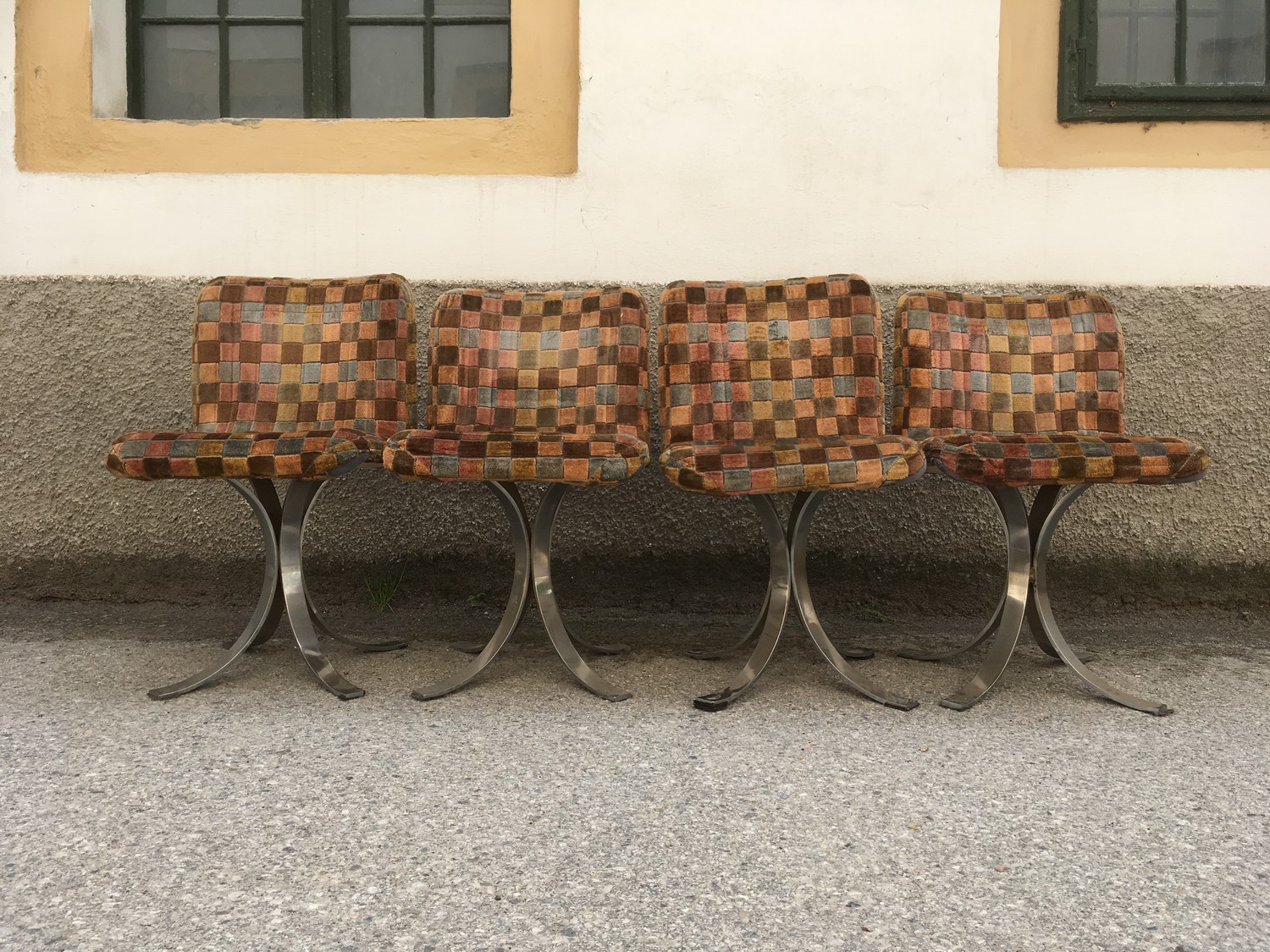 Stuhl Original RETRO 60er- 70er-Jahre Orbit Design Chrom Sessel