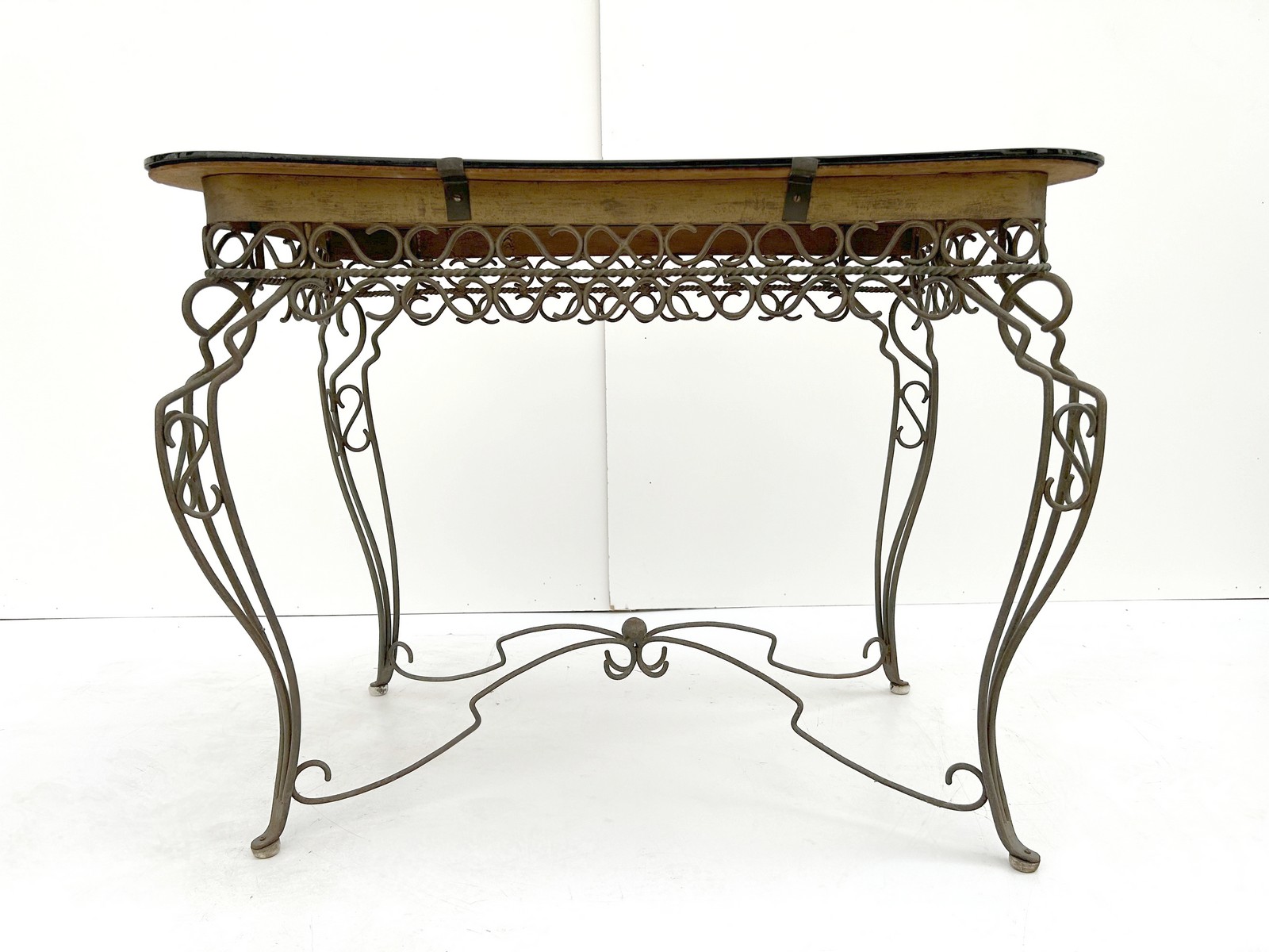 Gartentisch Glasplatte Vintage