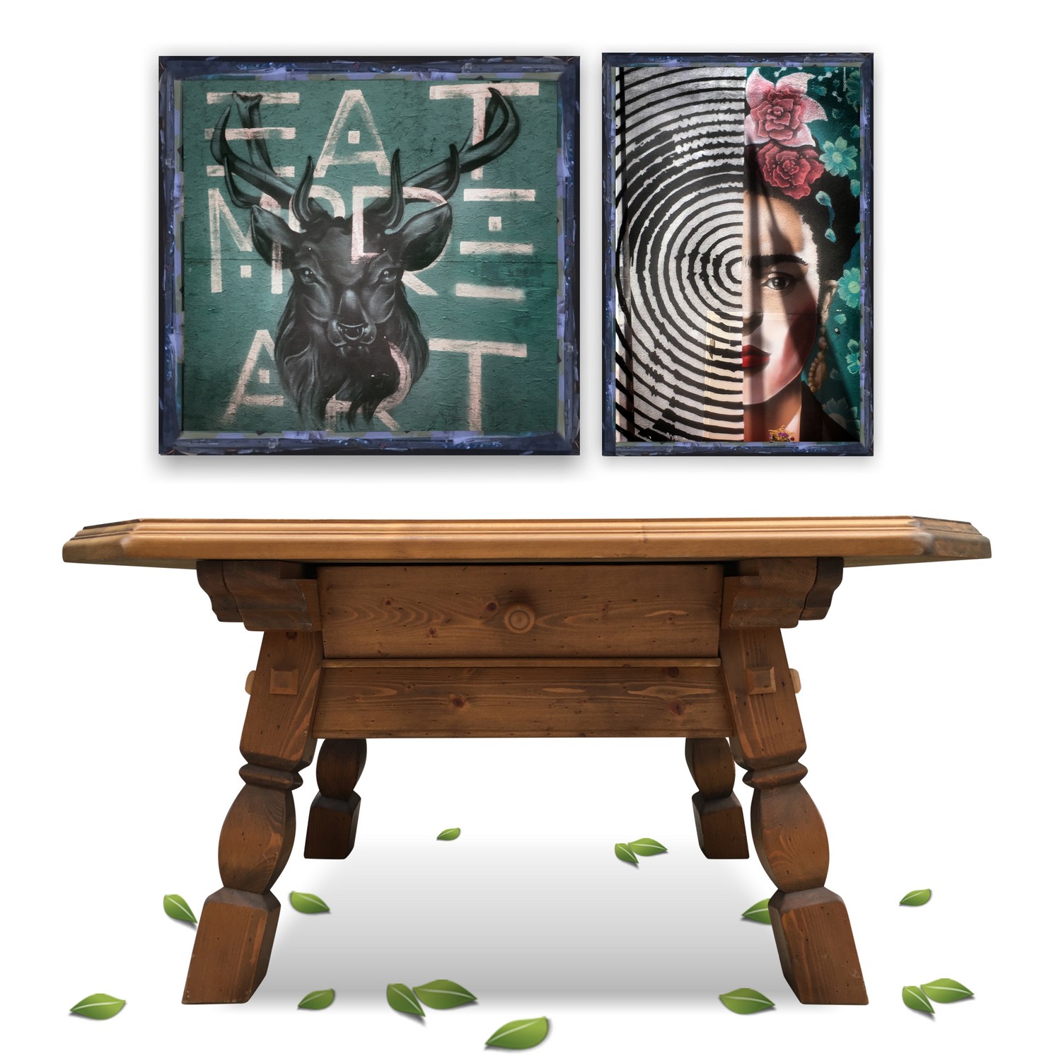Jogltisch Landhausstil Möbel Tisch Vollholz