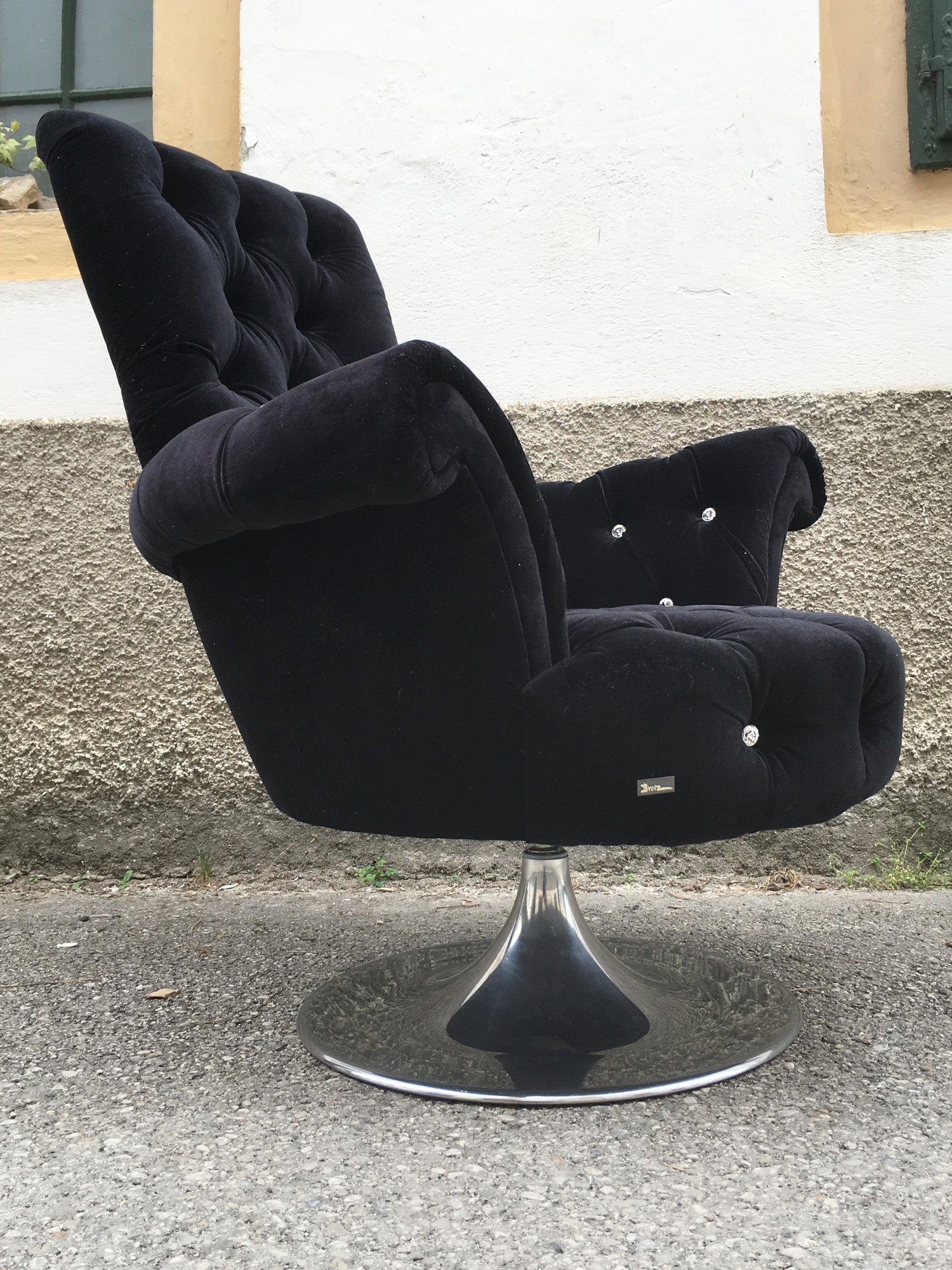 Bretz Stuhl schwarz Sessel Pompadour Swarovski Kristalle Armlehnsessel Design Möbel