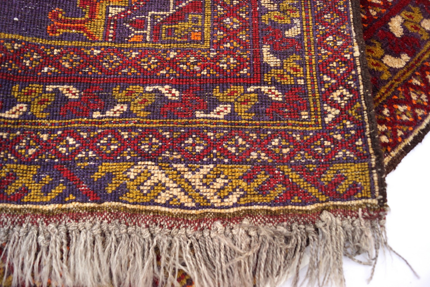 Handgeknüpfter Orientteppich ORIGINAL antik Perser Teppich Vintage rot lila