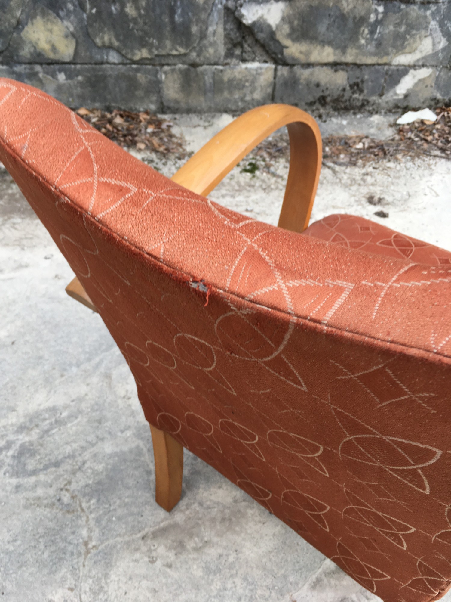 Armlehnstuhl Vintage 1940 Artdeco Sessel Halabala Design Stuhl