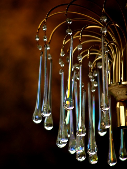 Murano Glastropfen Luster Messing Wasserfallluster