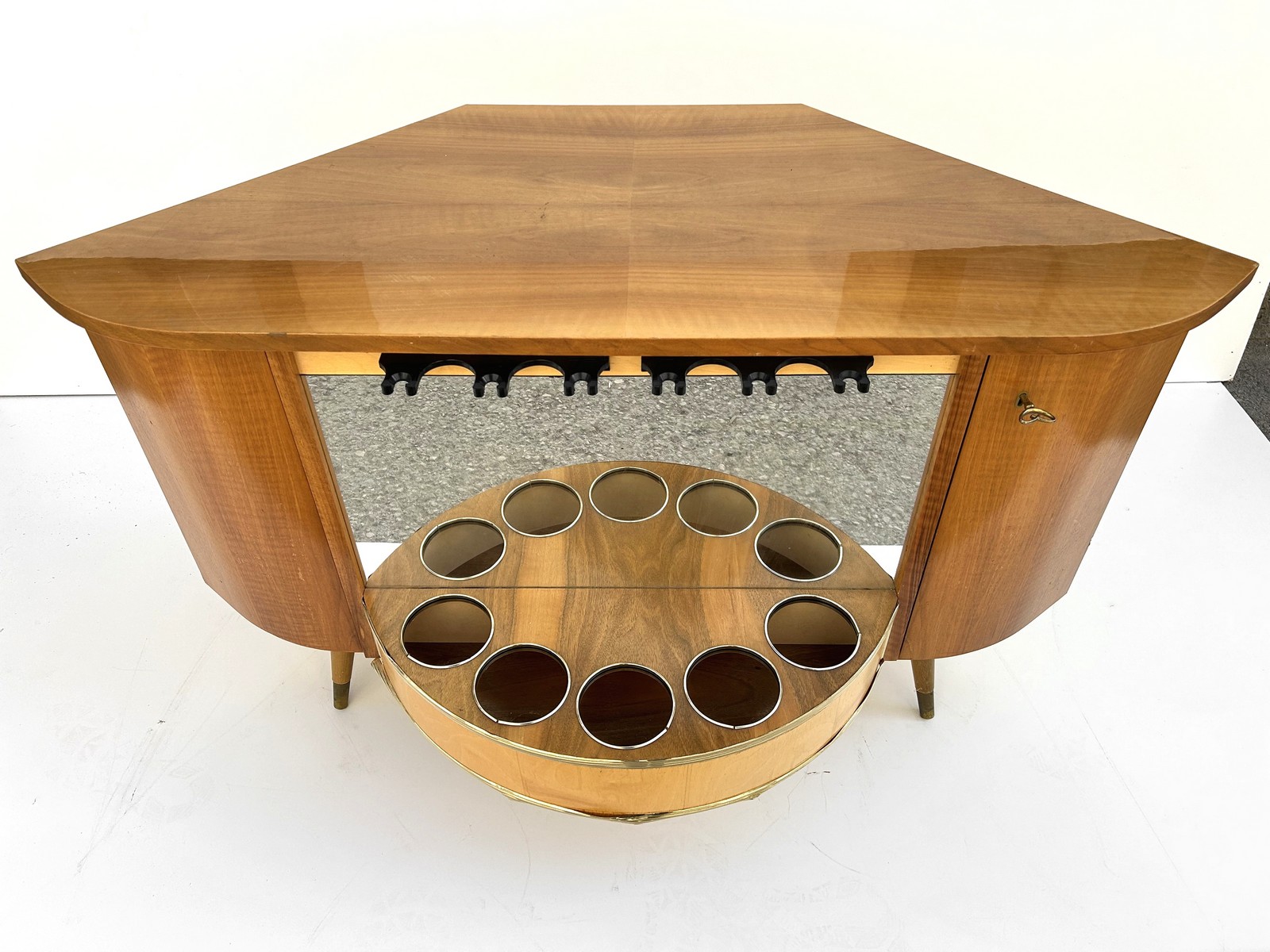 Vintage Barschrank Eckkommode Drehbar 60er-Jahre Retro Bar