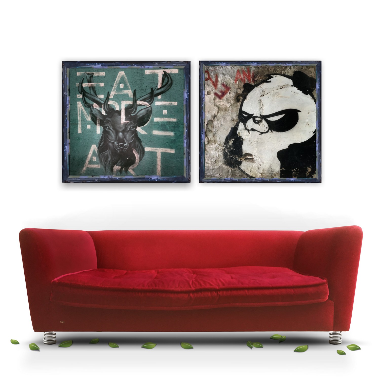 Sofa Bretz Monster bordeaux rot Design Viersitzer Federbeine