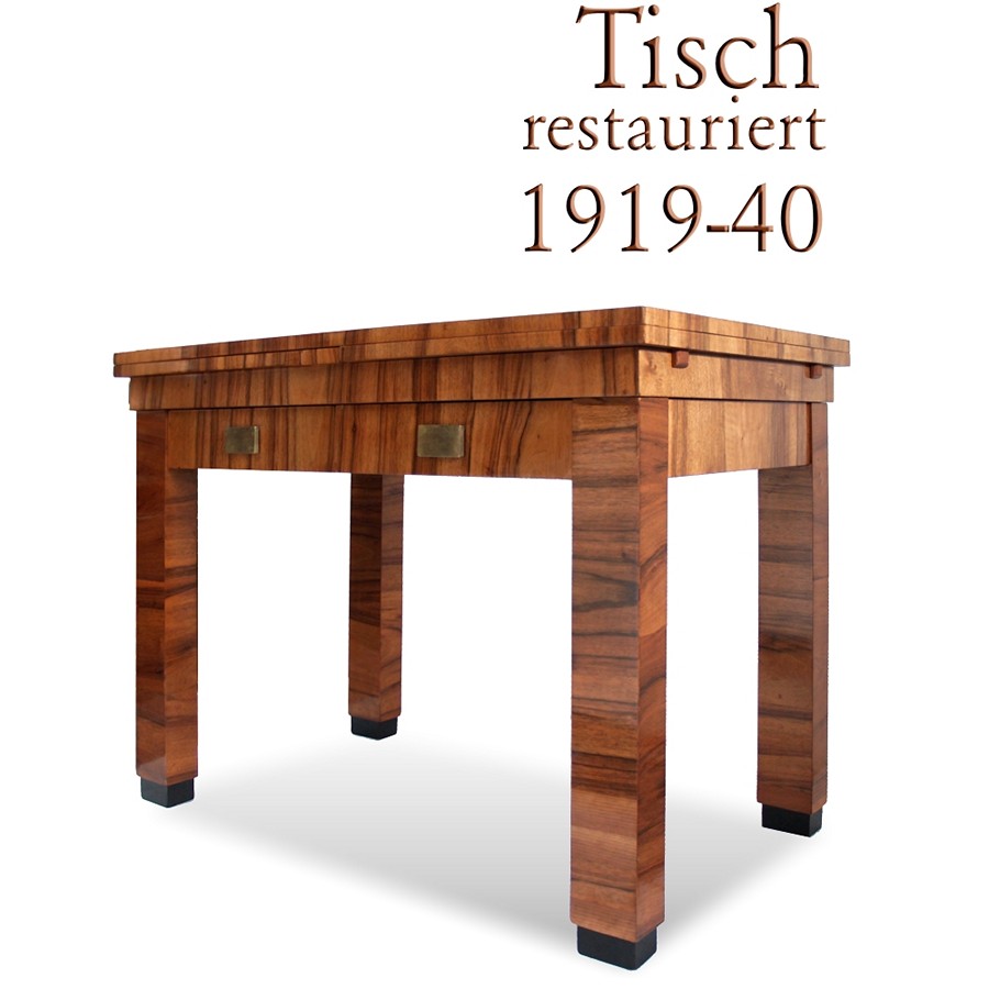 antiker Tisch Art Deco Nussbaum furnierter Artdeco Ausziehtisch Tisch Art Deco