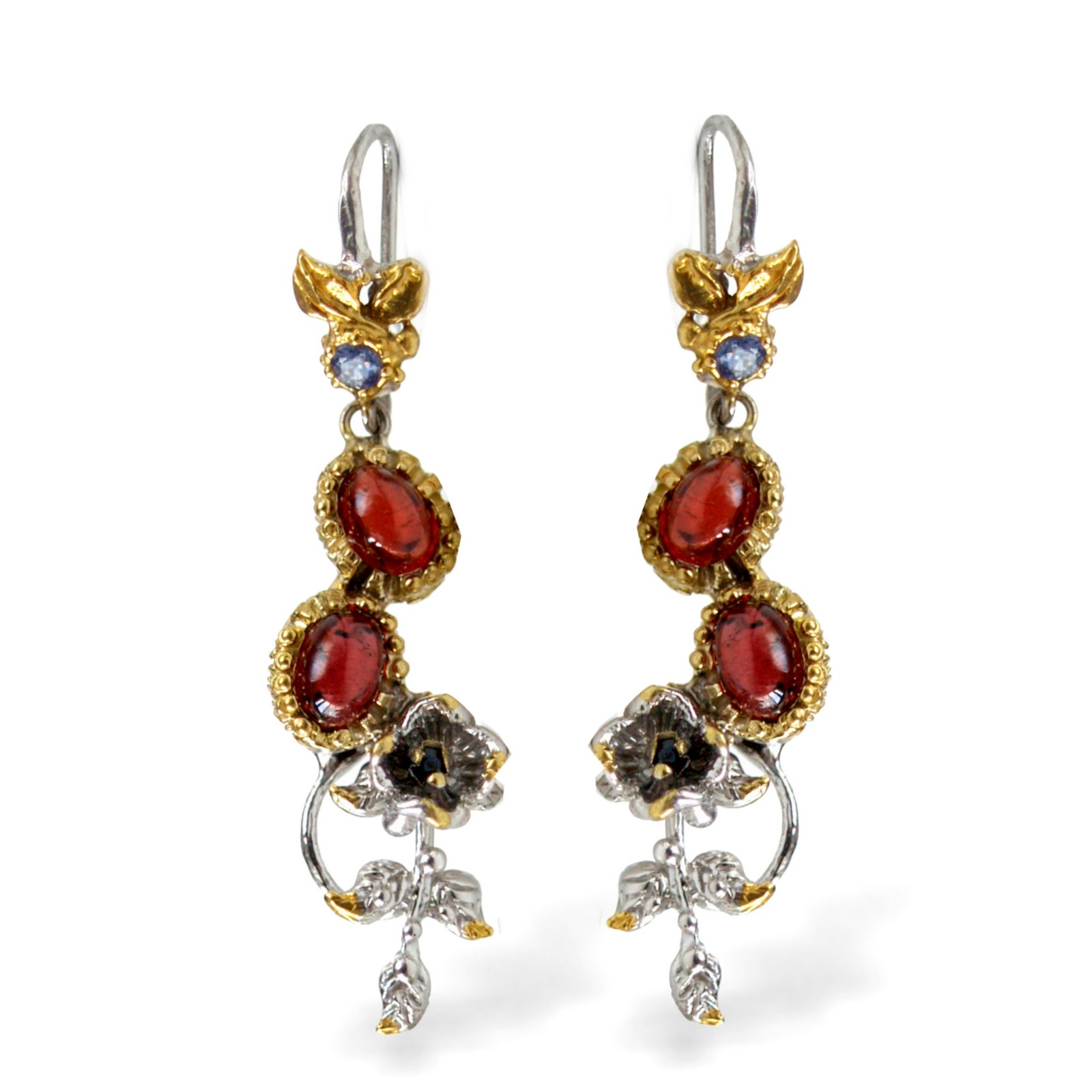 Ohrstecker Silber 925 Granat Saphir Handarbeit Traumstücke! Ohrstecker Silber 925 Edelsteine