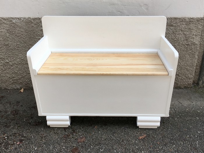 Artdeco Truhenbank weiß saniert