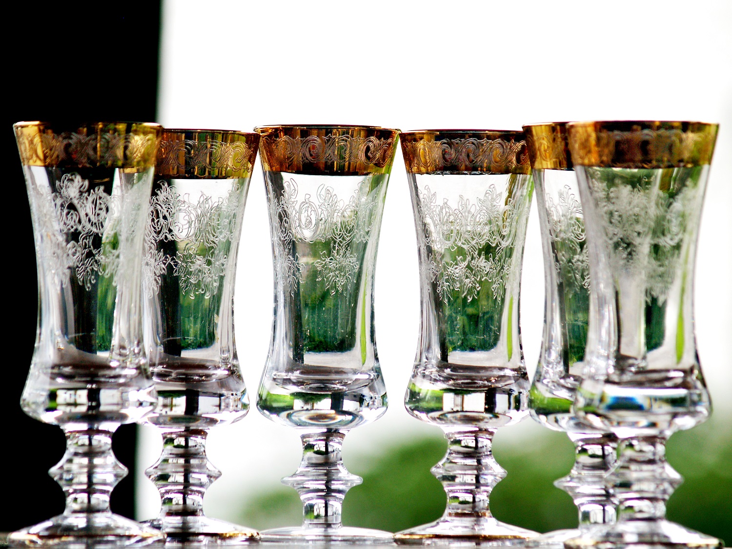 Bleikristallgläser Murano Medici Goldrand Sektgläser Vintage vergoldet Champagnerflöten