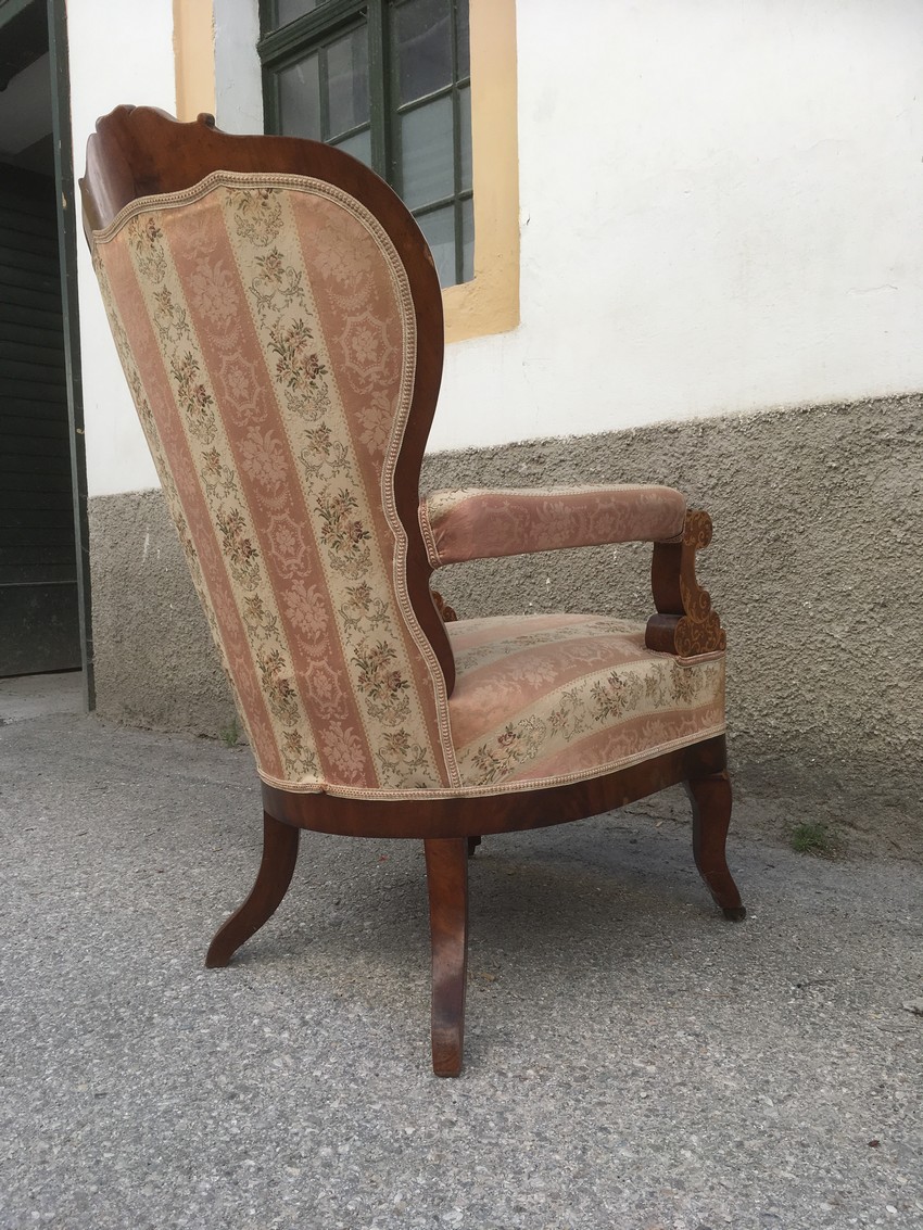Intarsienmalerei Biedermeier Stuhl