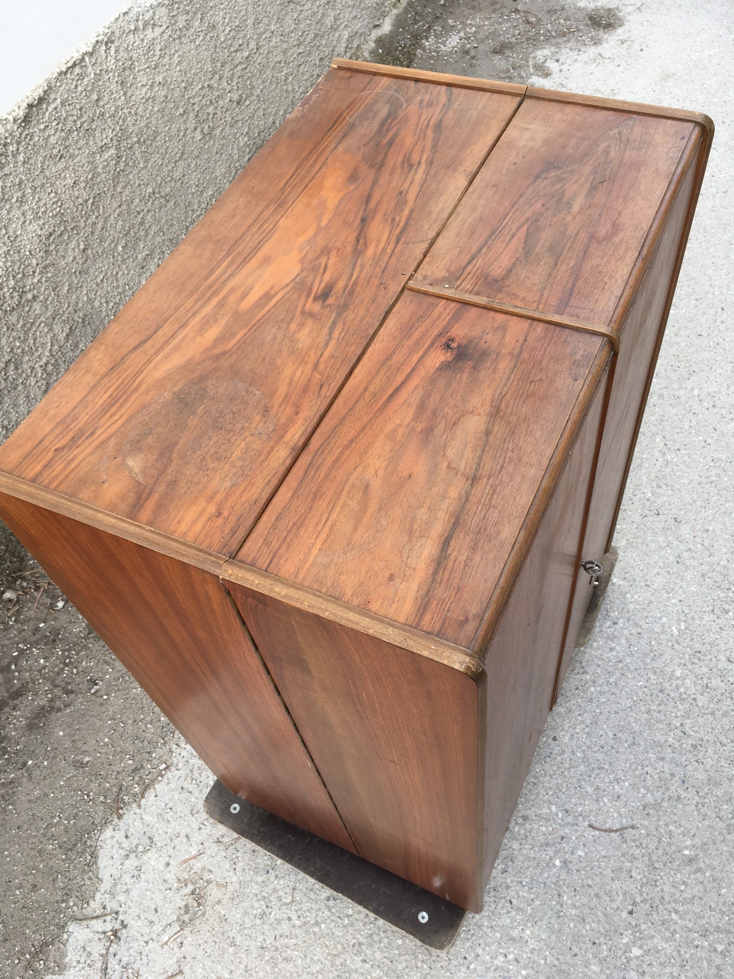 Hausbüro Schrankbüro antik Vollholz Vintage Schrank Büroschrank Möbel 60er-Jahre Midcentury Schreibmeier Schreibmayer Schreibmayr Wien