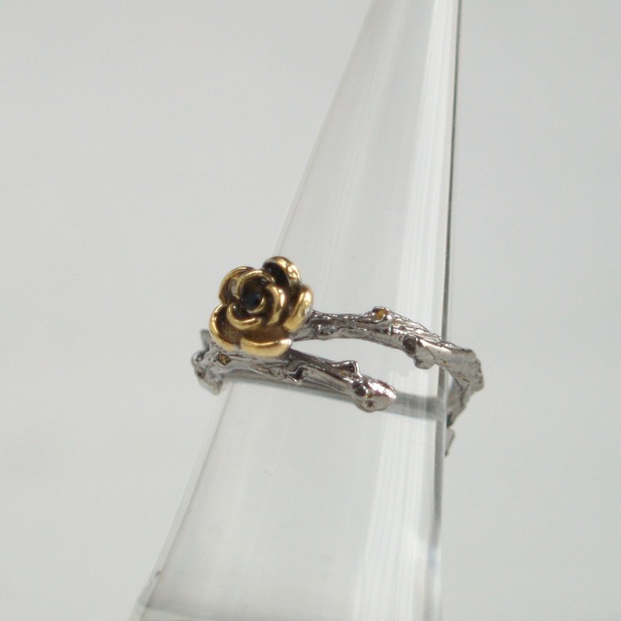 Ring 925 Silber Edelsteine Steampunk Rose