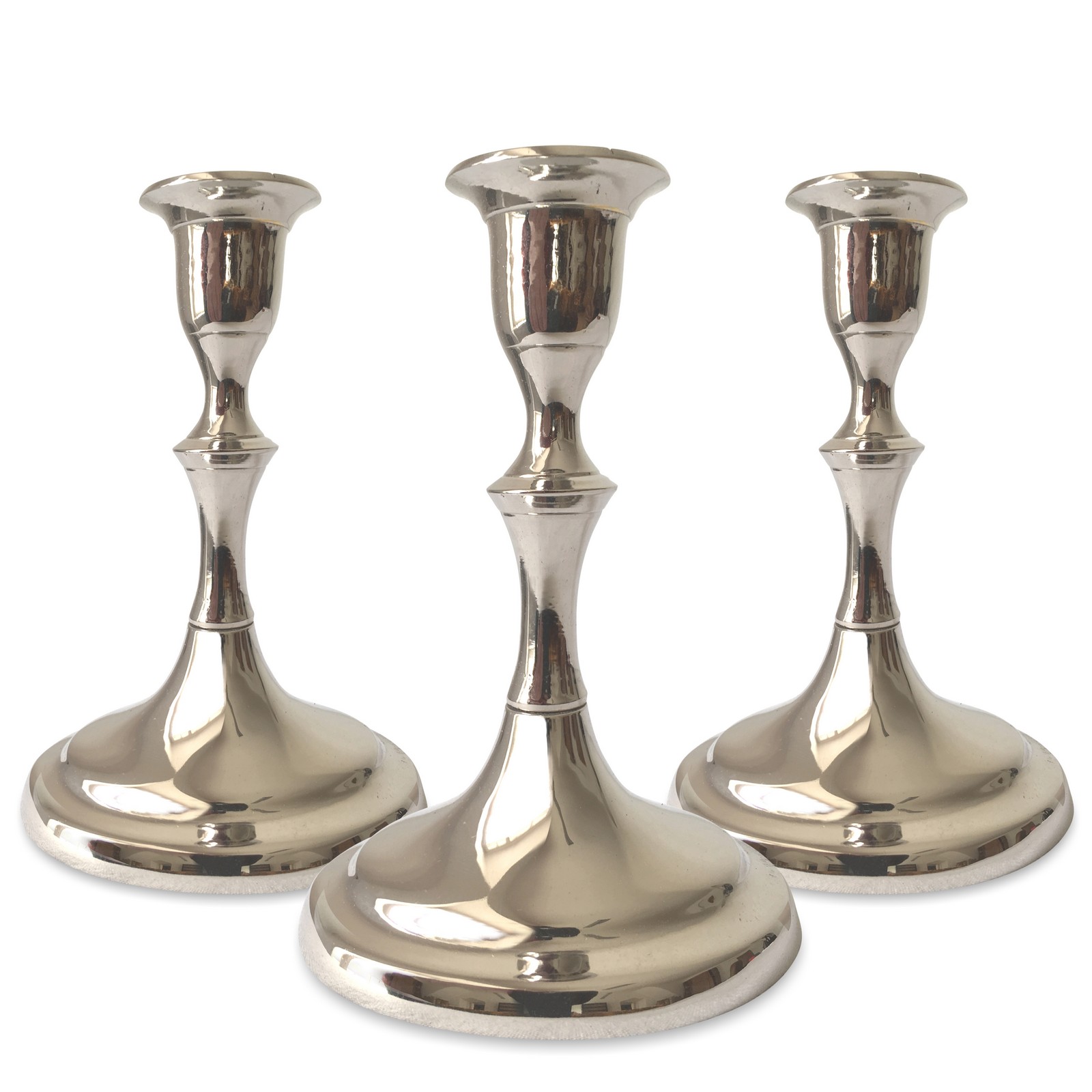 Kerzenhalter Kerzenständer silberfarben elegant Kerzenstaender silberfarben