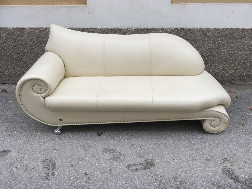 Bretz Gaudi Sofa Recamiere creme Leder