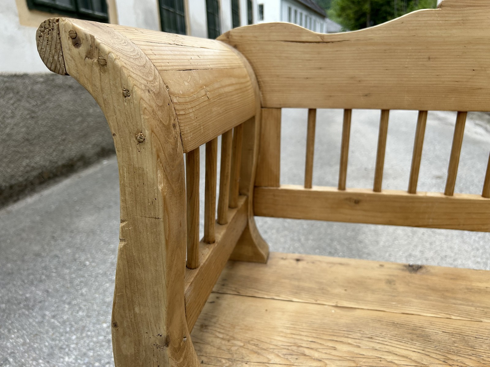 Sitzbank Biedermeier Weichholz antik um 1900 Landhaus