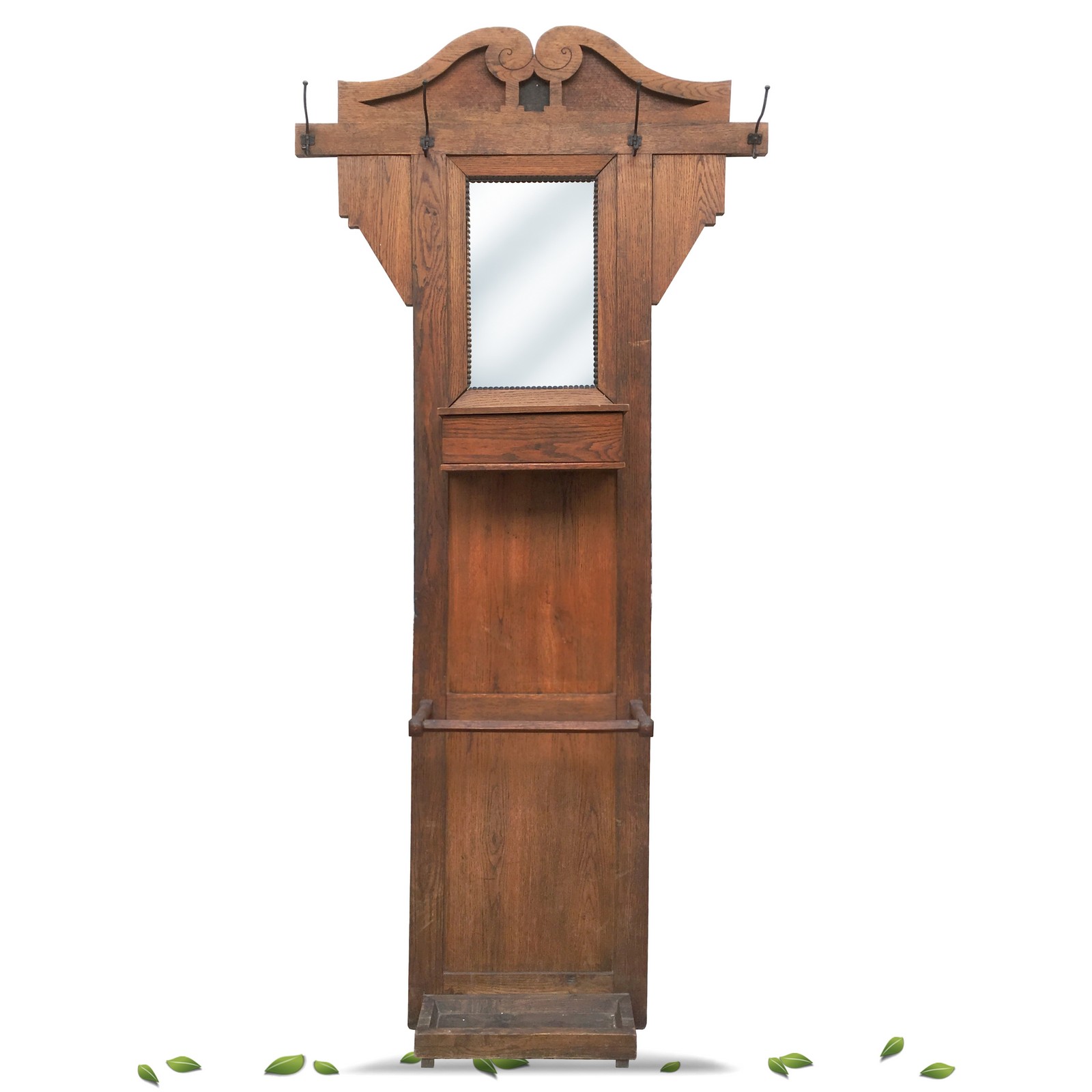 Garderobe Garderobenwand antik Jugendstil Wandgarderobe Fach Garderobe Jugendstil