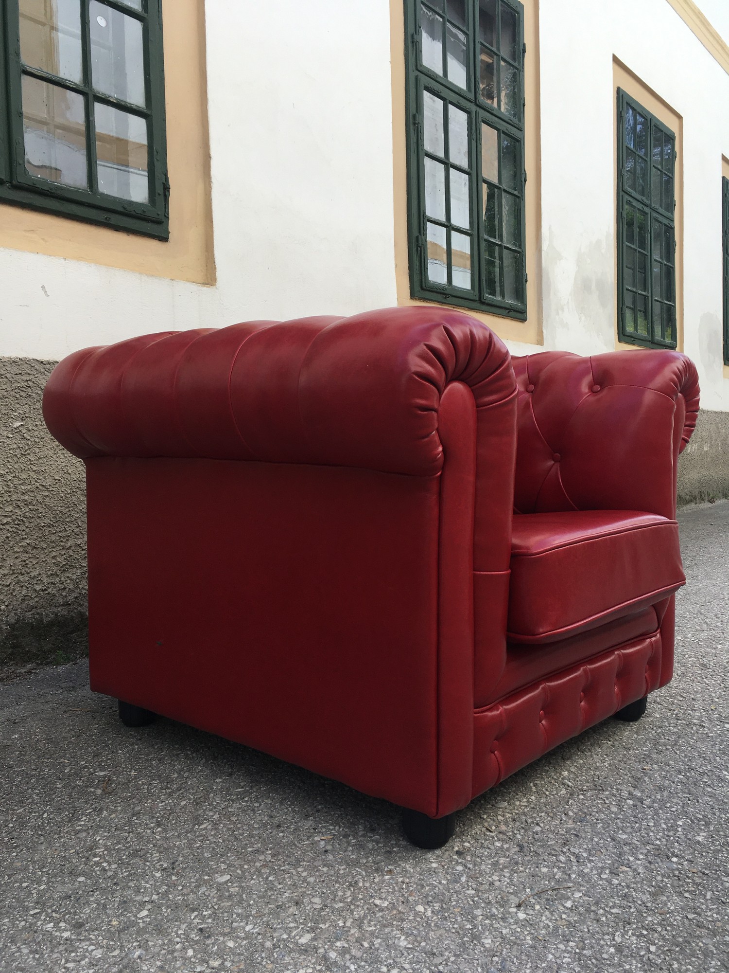 Chesterfield Sessel Clubsessel Stuhl Lederstuhl rot Armlehnstuhl