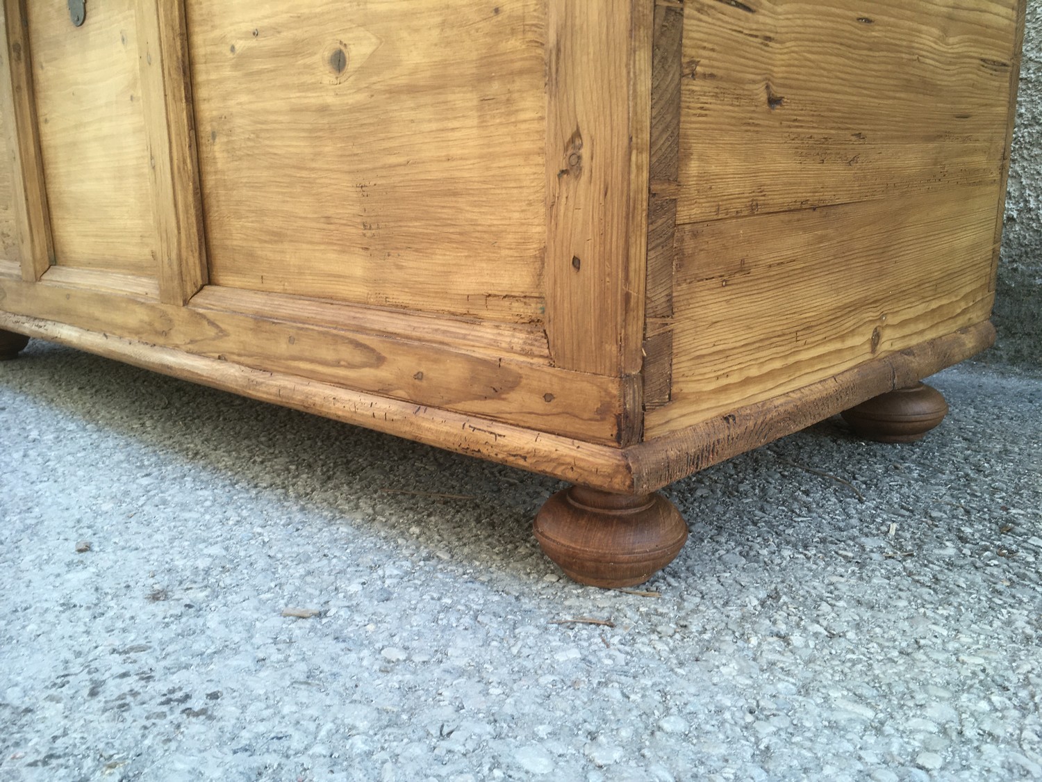 Truhe Landhaus Weichholz antik groß Flachdeckel Kiste groß