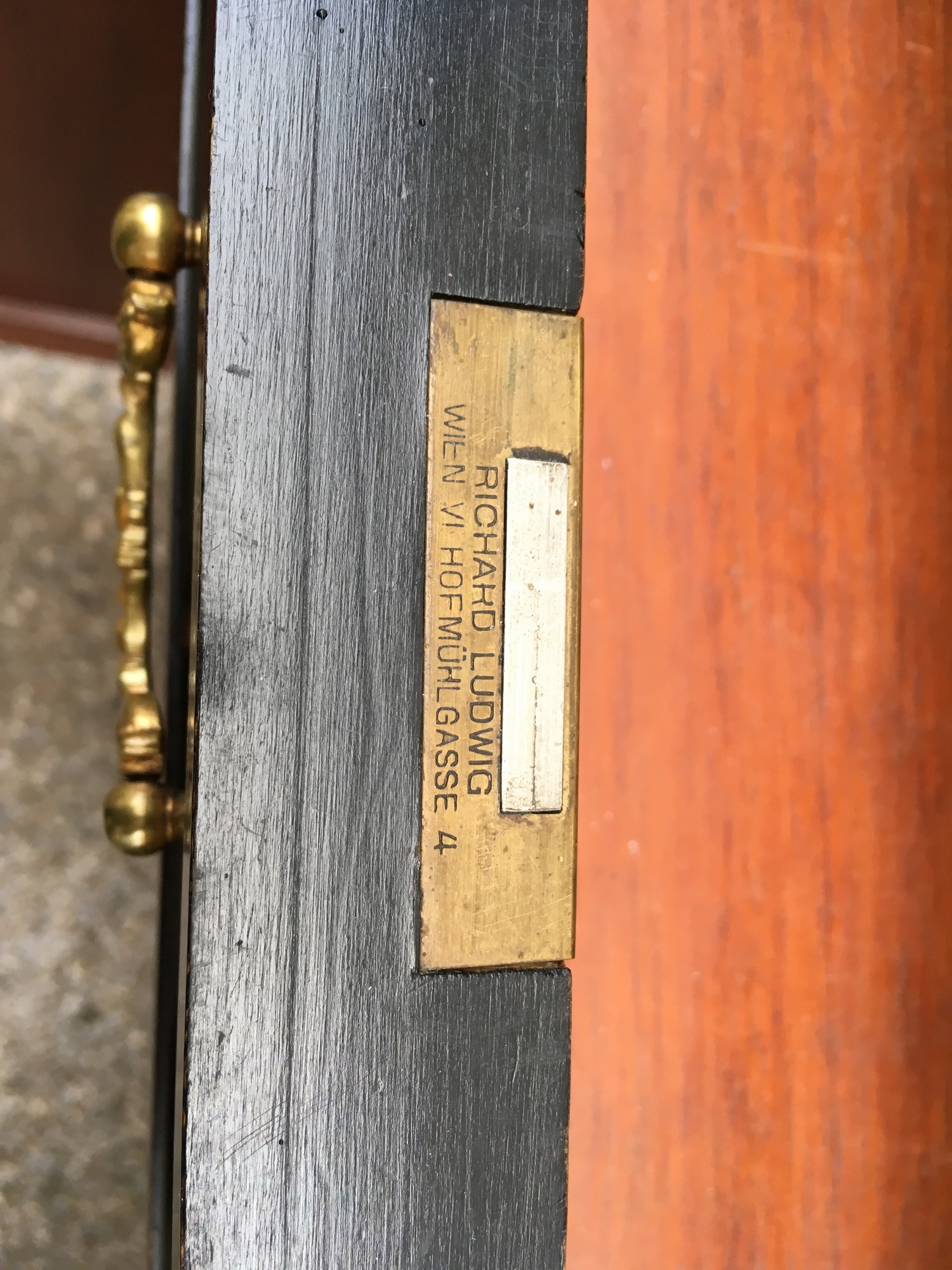 Kommode antiker noir Schrank schwarz Vollholz Möbel Gründerzeit