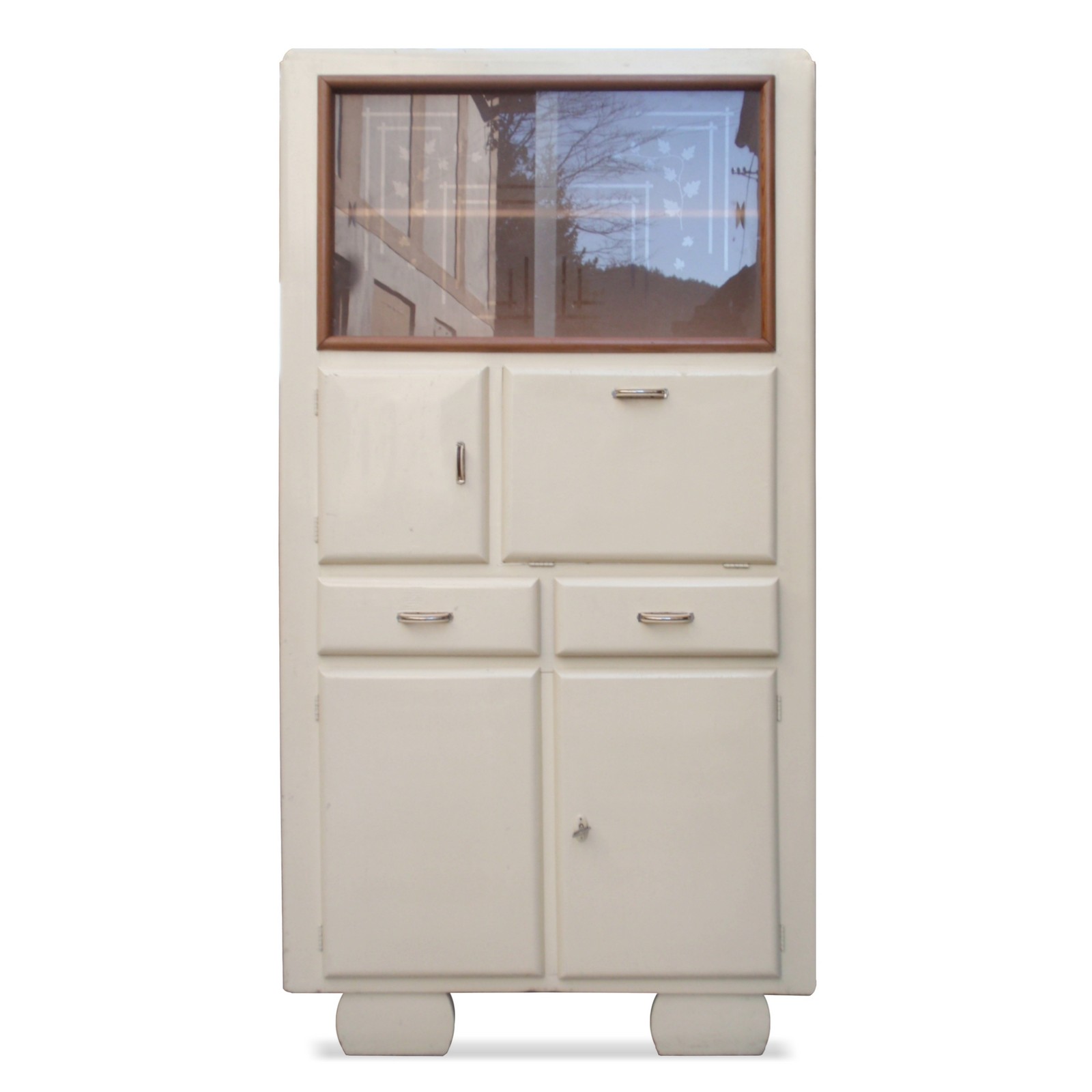 Kredenz Küchenschrank Midcentury Creme Schrank Vintage Vitrine Kuechenschrank Retro