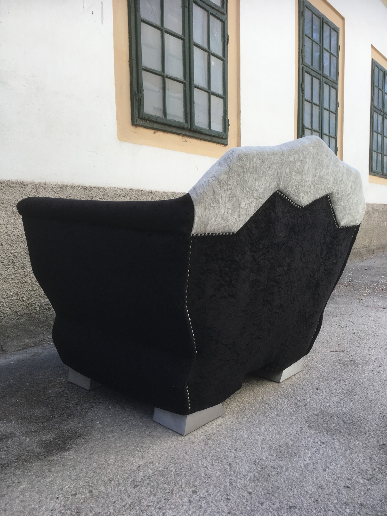 Bretz Stuhl T-Rex silber noir Designmöbel Designklassiker Armlehnstuhl schwarz gebraucht neuwertig