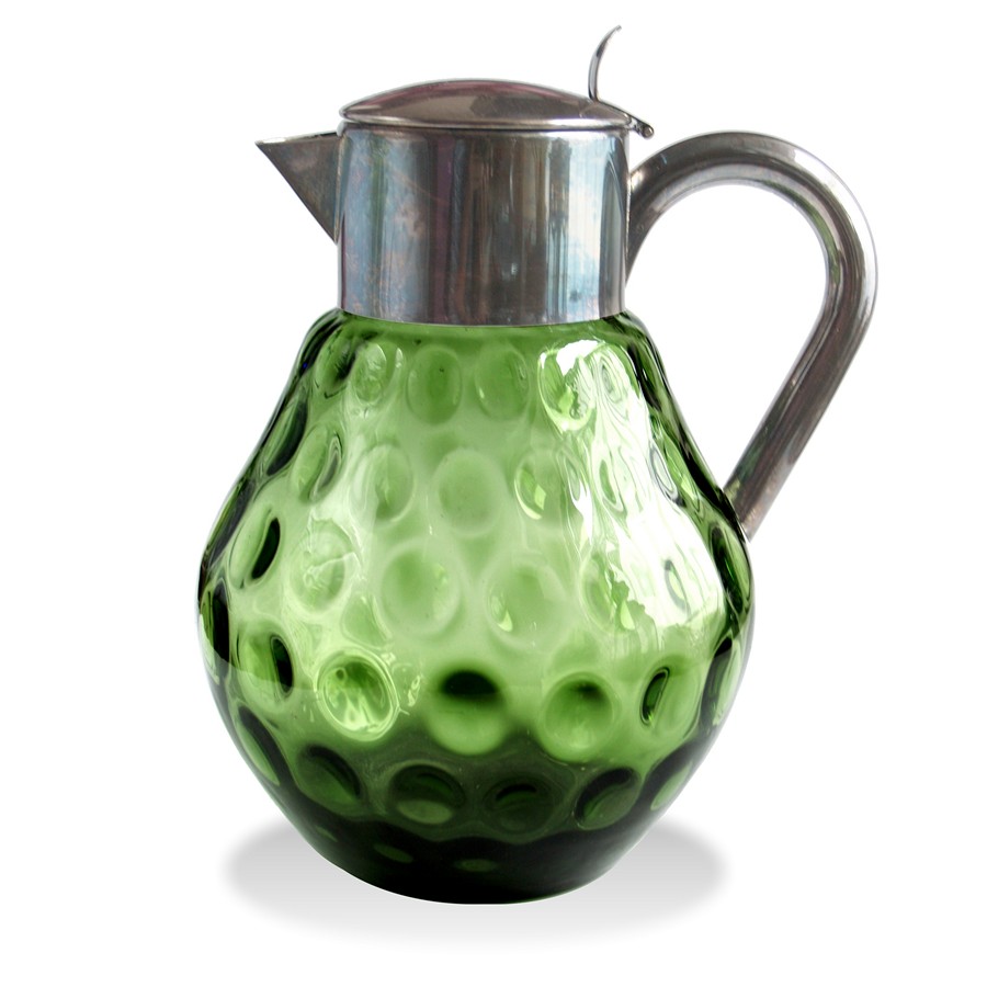 Dekanter mundgeblasen grün Glas Karaffe Vintage Saftkrug Kalte Ente Karaffe Vintage Glas grün