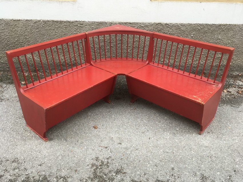 Küchensitzbank Sprossen rot Vintage