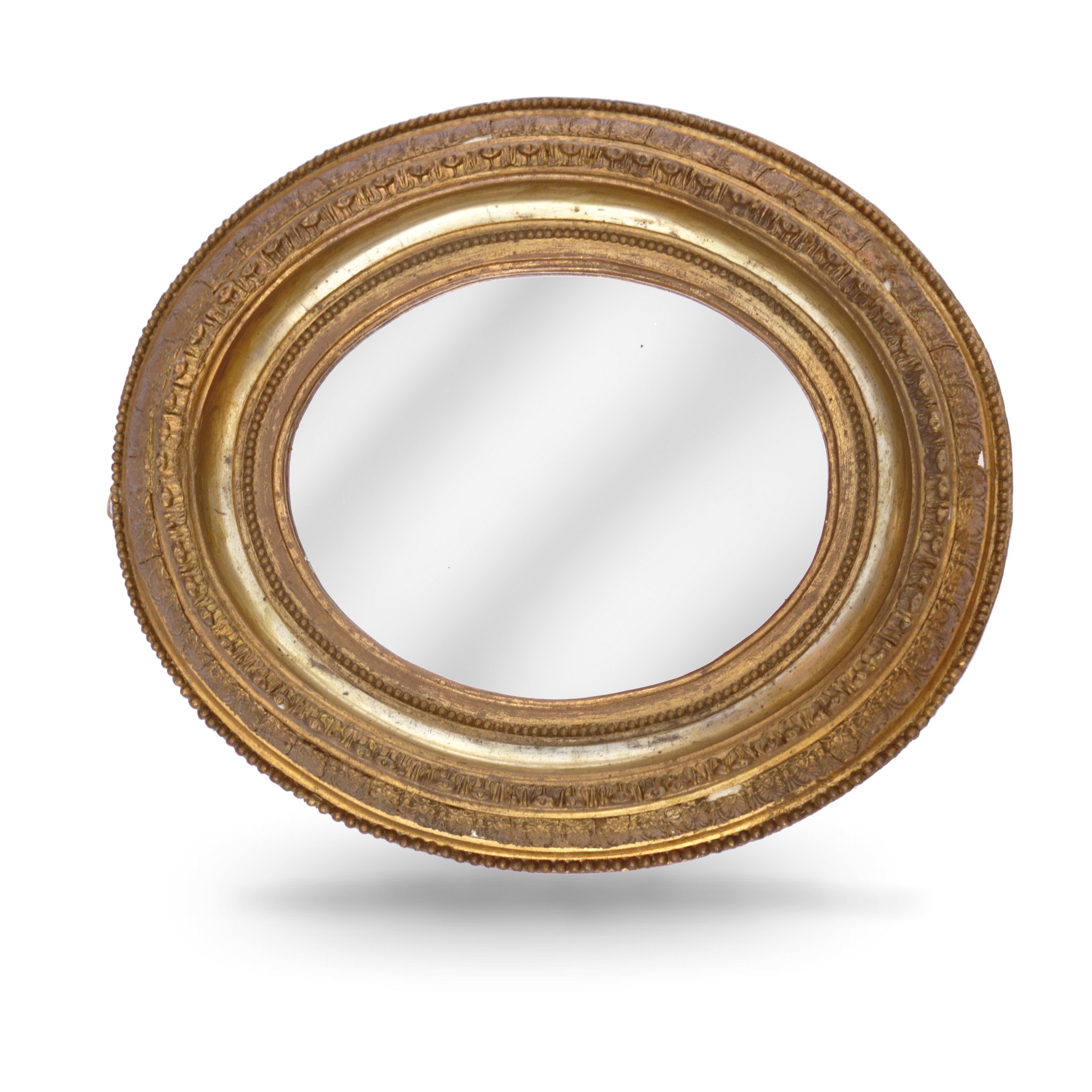 Barock Rahmen antik mit Spiegel oval vergoldet Spiegel antik